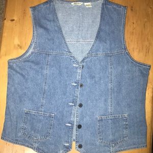 Eddie Bauer denim vest size Large